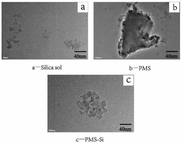 圖2_硅溶膠、PMS、PMS-Si的TEM圖